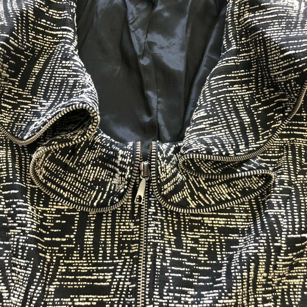 Lafayette 148 Tweed Knit Ruffled Zip Jacket 6 - Picture 5 of 10